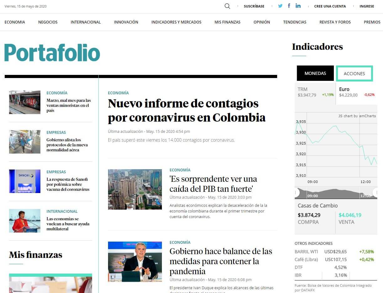 periodicos de colombia 38 portafolio website