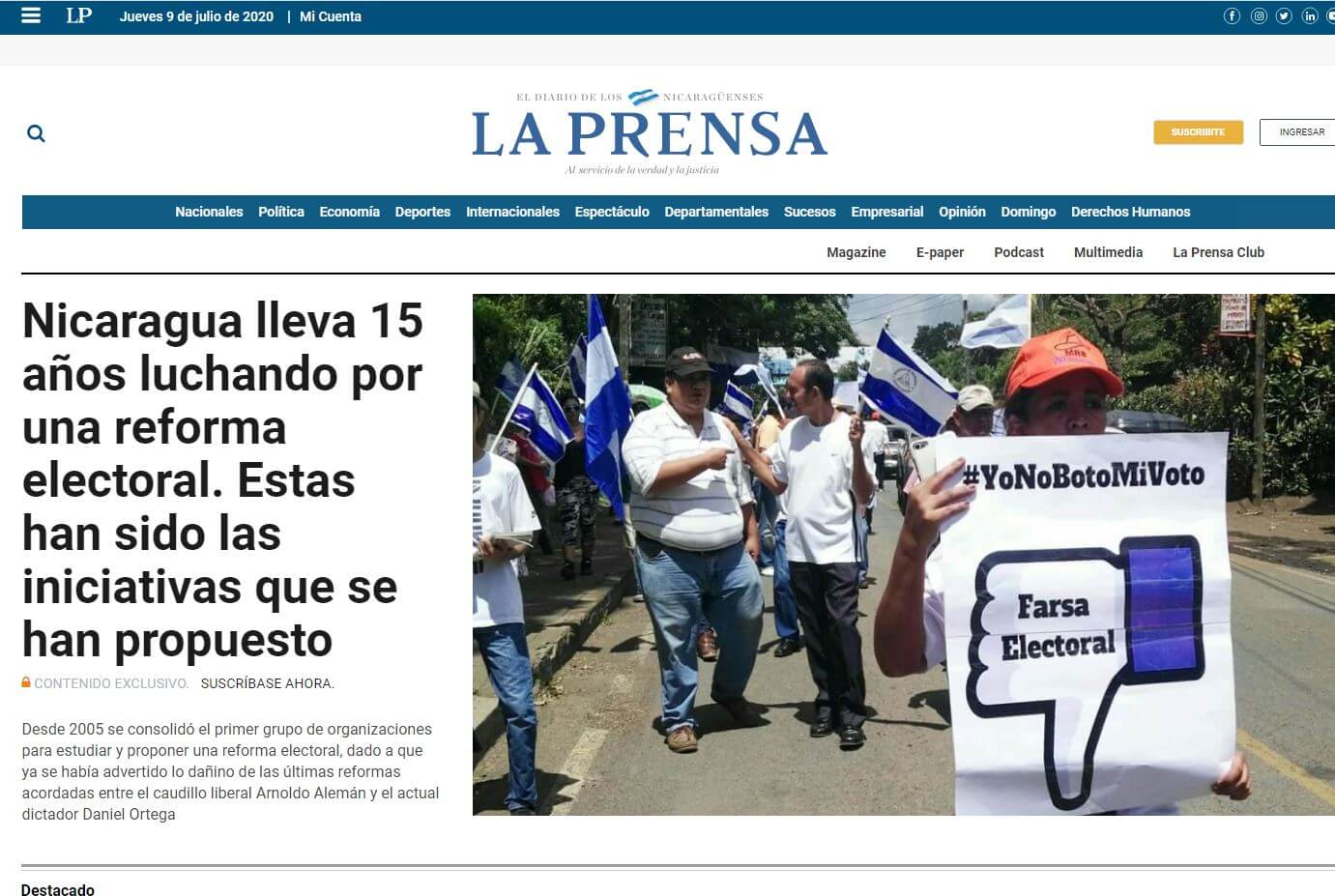 periodicos de nicaragua 01 la prensa website