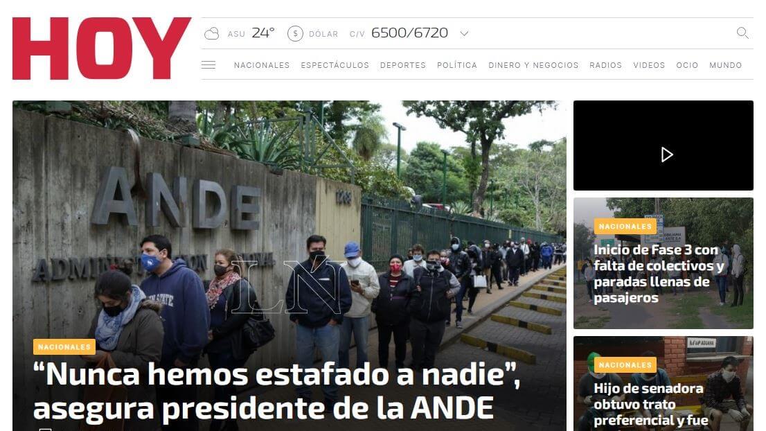 periodicos de paraguay 07 hoy website