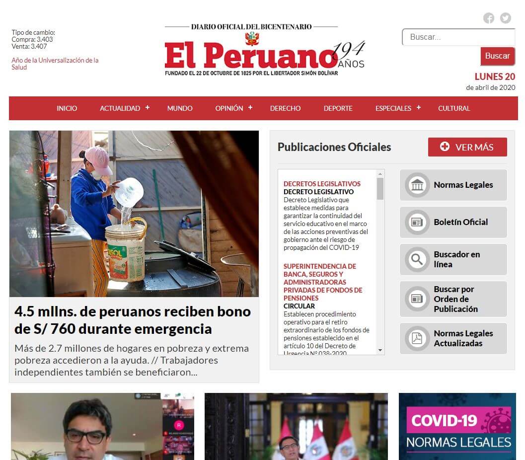 periodicos de peru 06 el peruano website