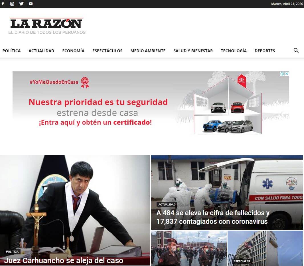 periodicos de peru 12 la razon website