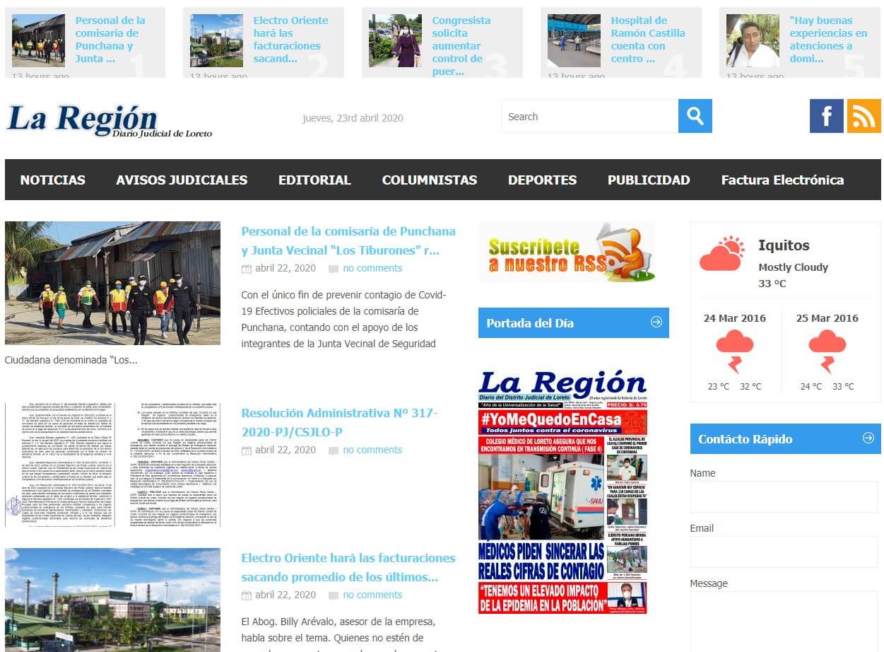 periodicos de peru 25 la region website