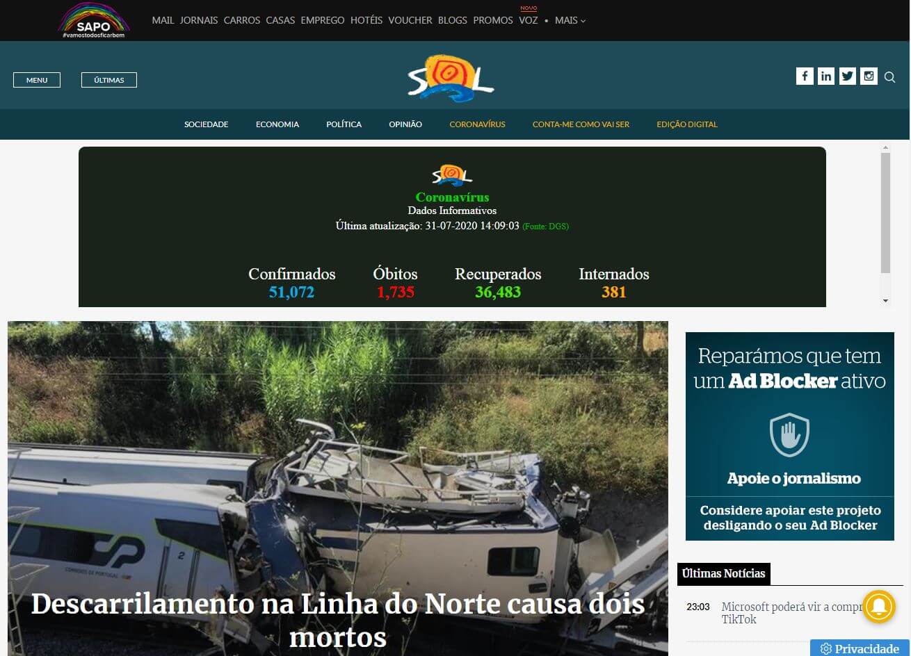 periodicos de portugal 02 sol website