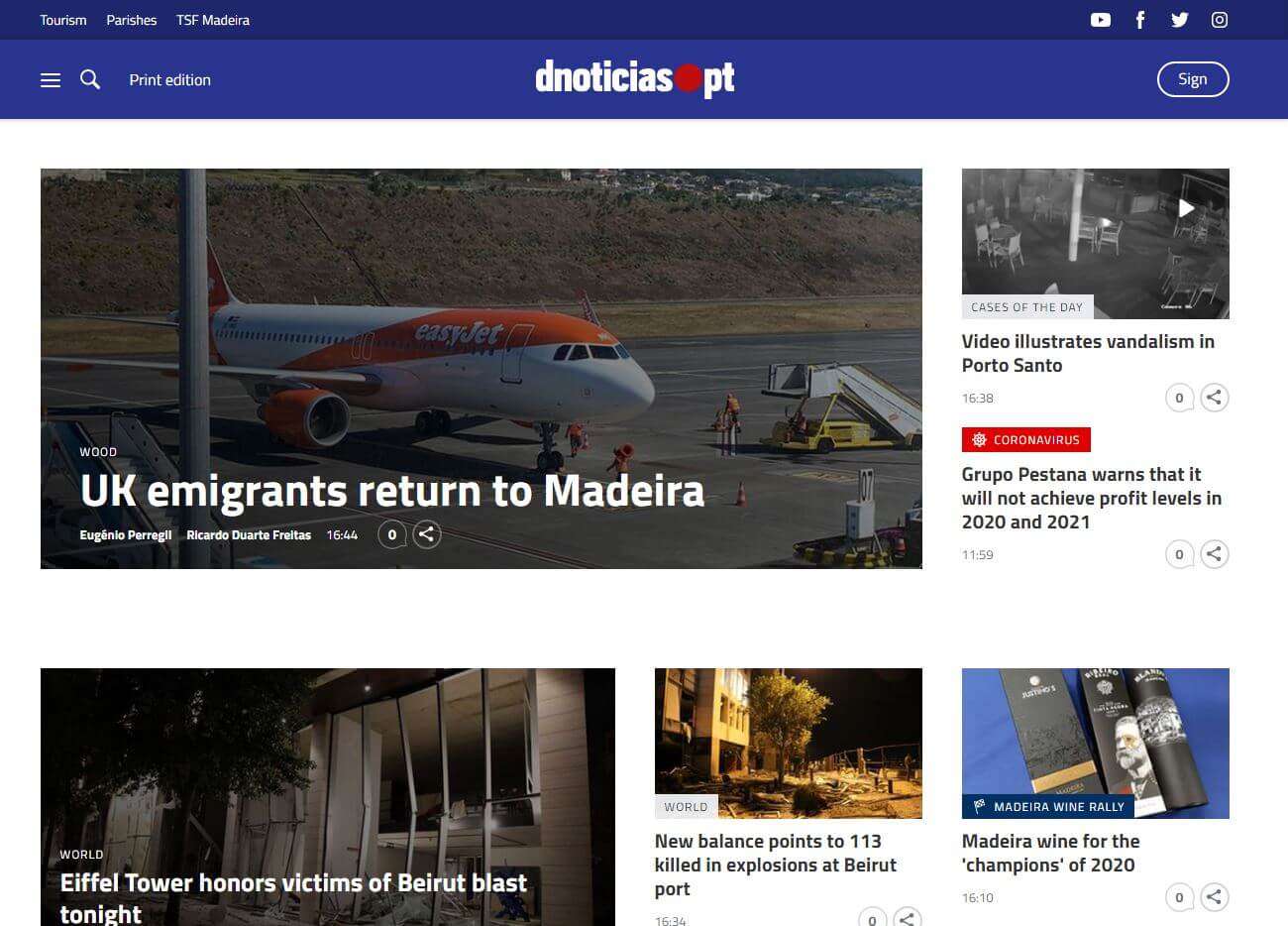 periodicos de portugal 08 diario de noticias madeira website