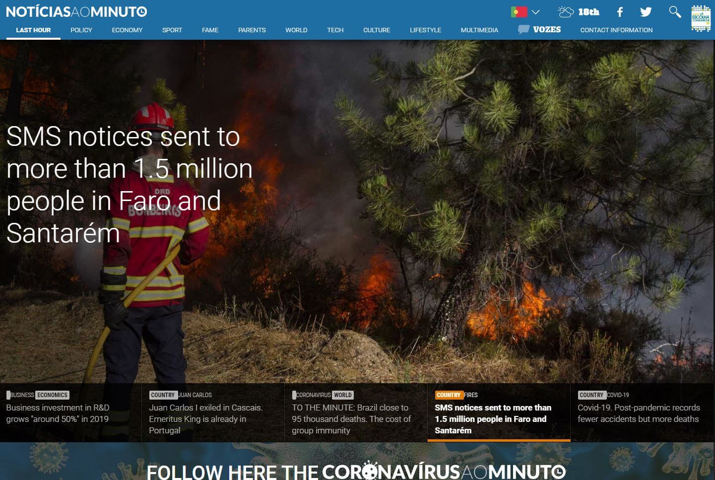 periodicos de portugal 17 noticias ao minuto website