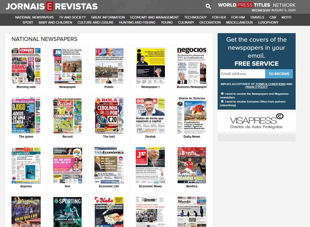 periodicos de portugal 20 jornais e revistas website