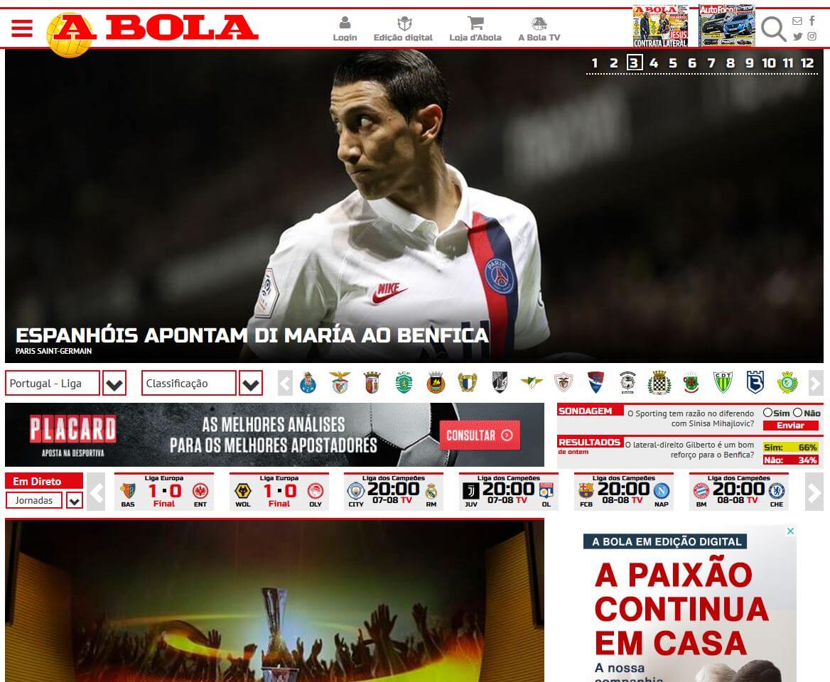 periodicos de portugal 25 a bola website