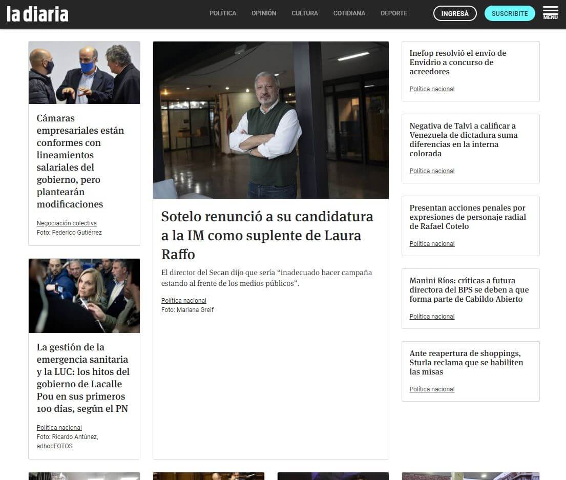 periodicos de uruguay 04 la diaria website