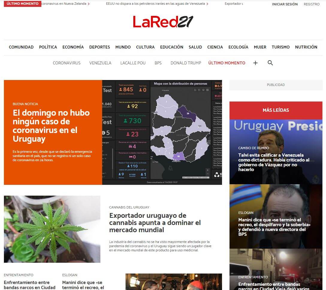 periodicos de uruguay 08 lared21 website