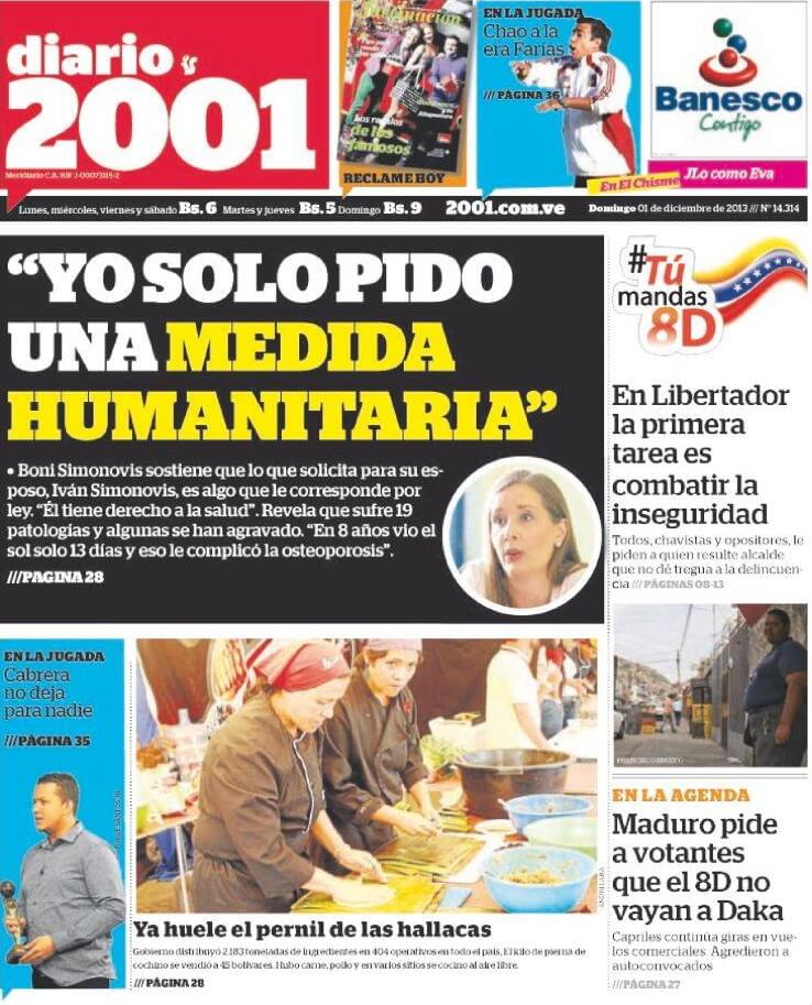 periodicos de venezuela 13 diario 2001