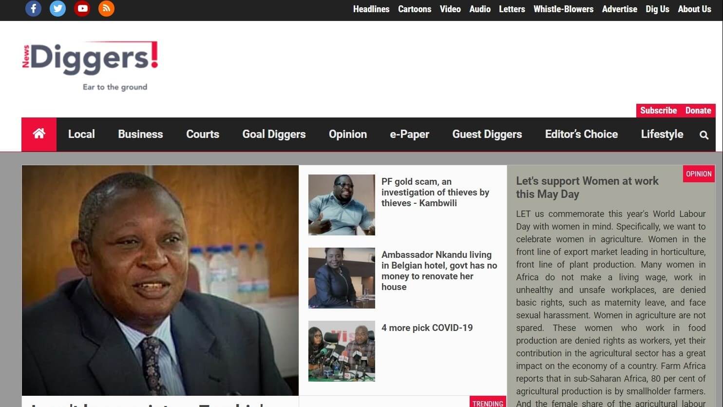 zambia newspapers 15 News Diggers website