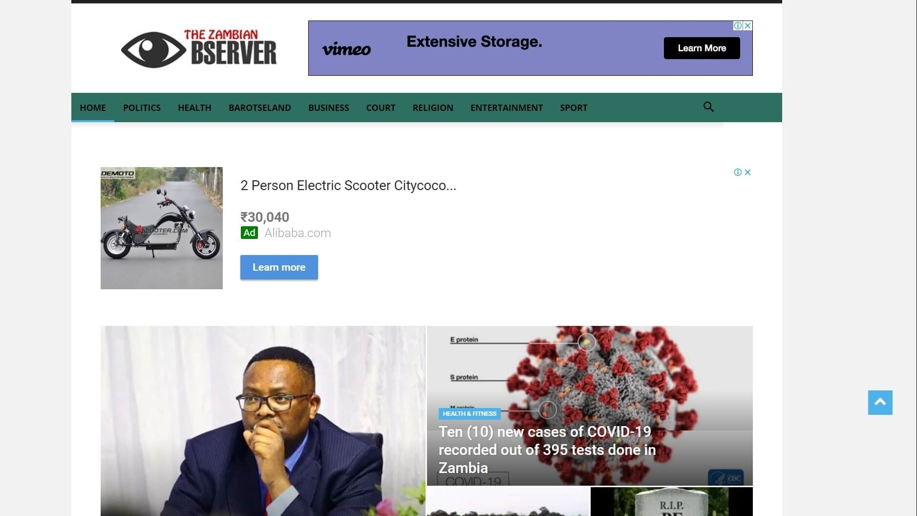 zambia newspapers 2 Zambian Observer website