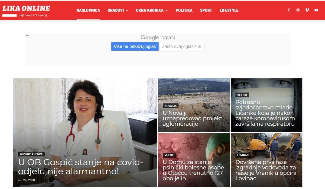 Croatian newspapers 15 Lika online website