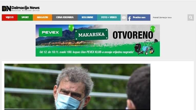 Croatian newspapers 25 Dalmacija website