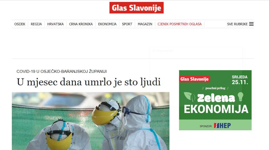 Croatian newspapers 26 Glas Slavonije website