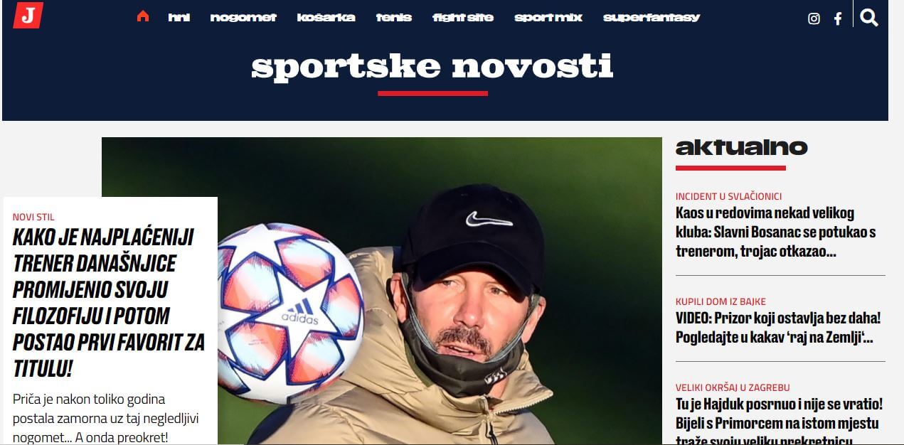 Croatian newspapers 3 Sportske novosti website