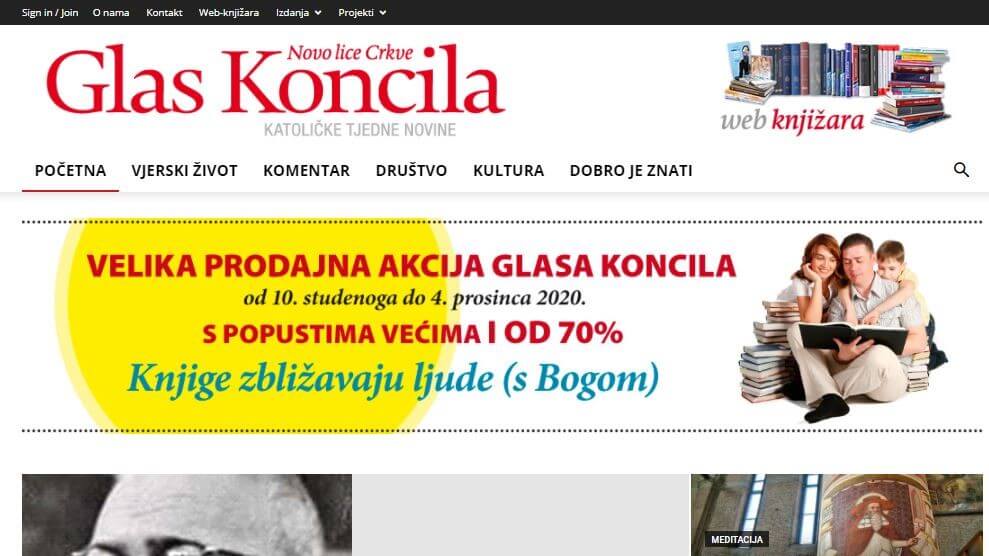 Croatian newspapers 34 Glas Concila website