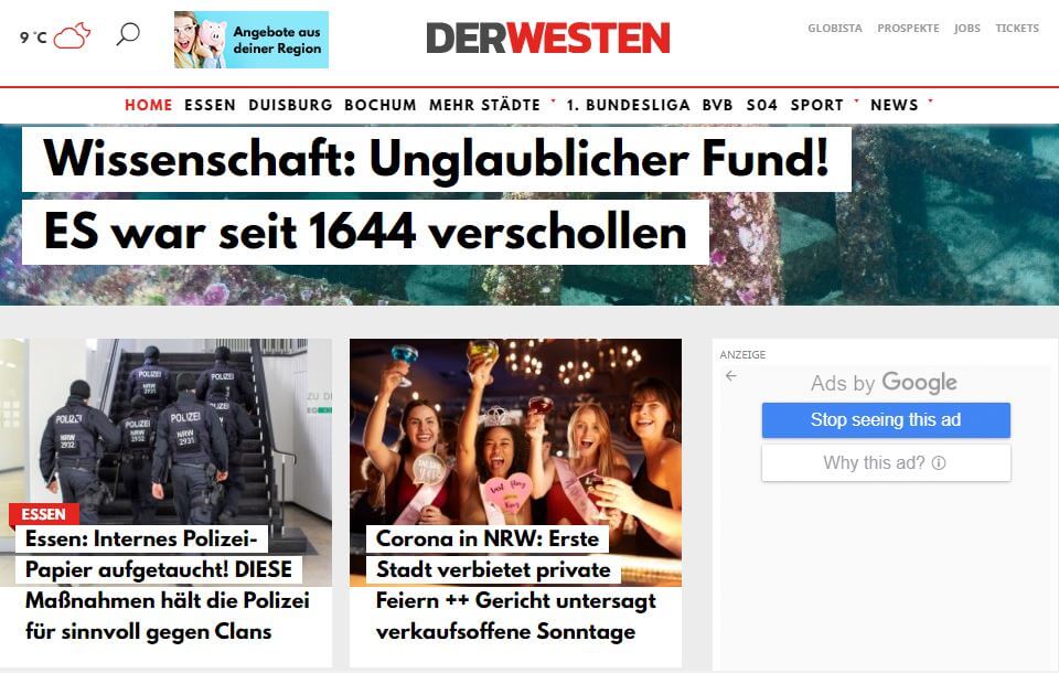 German 14 Derwesten website
