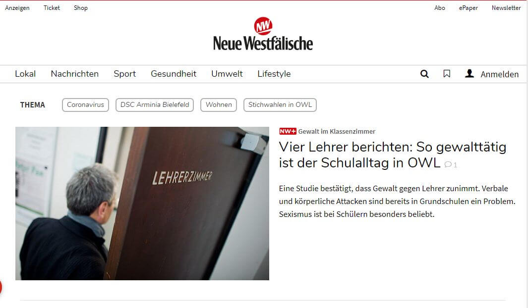 German 22 Neue Westfälische website