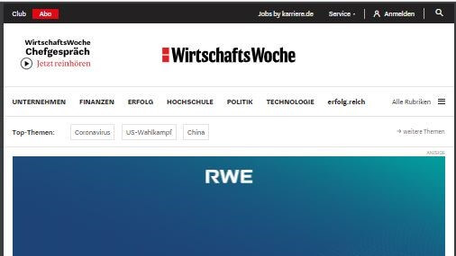 German 24 Wirtschaftswoche website