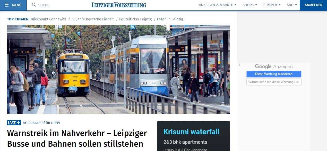 German 35 Leipziger Volkszeitung website