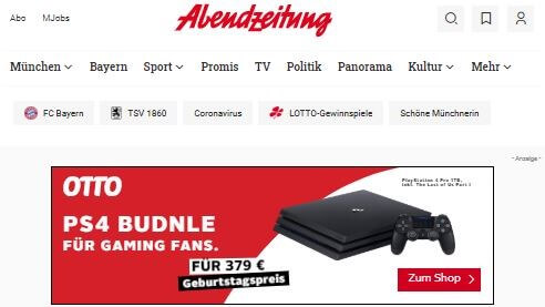 German 40 Abendzeitung website