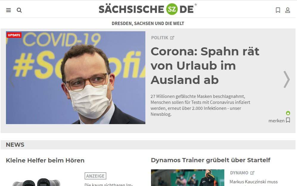 German 41 Sachsische Zeitung website