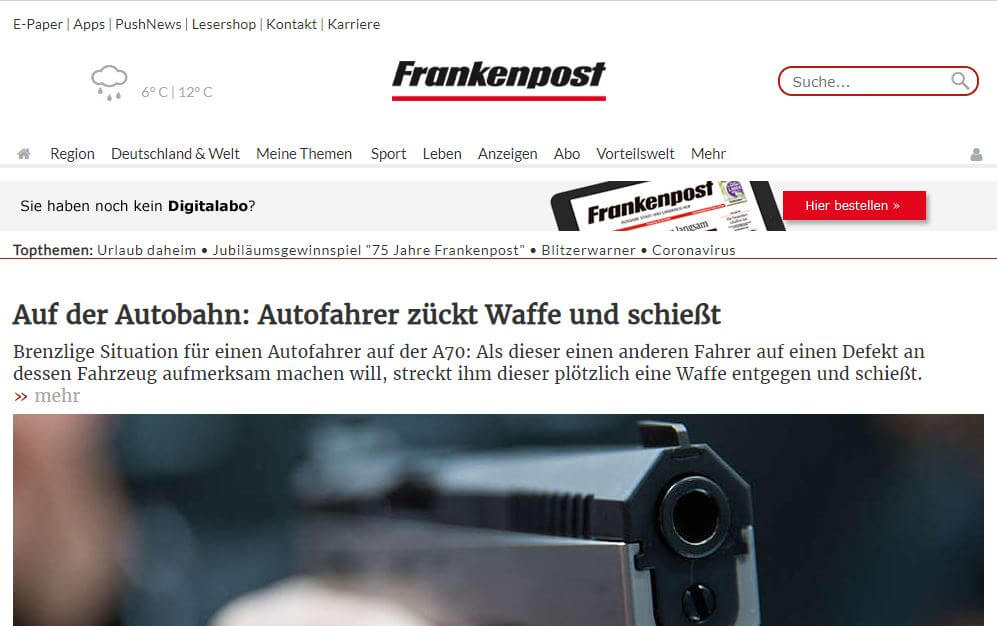 German 49 Frankenpost website