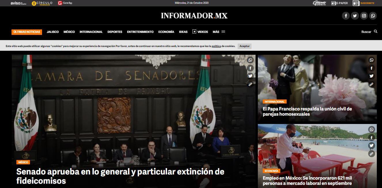 Mexico 10 El Informador website