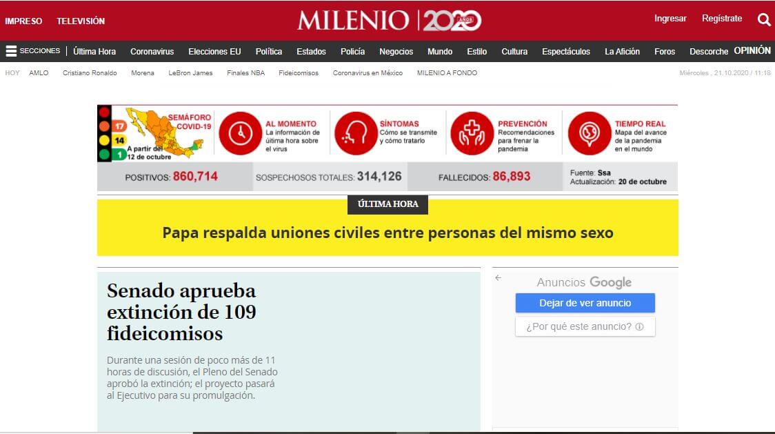 Mexico 3 Milenio website