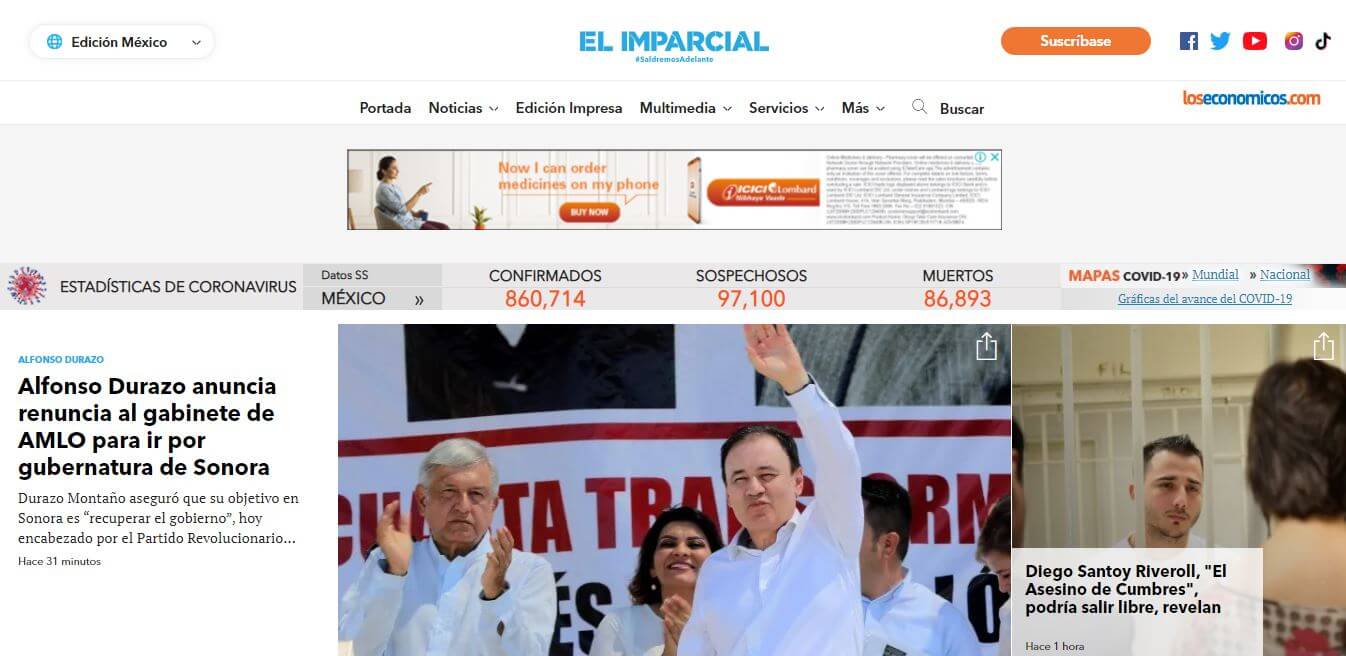Mexico 9 El Imparcial website