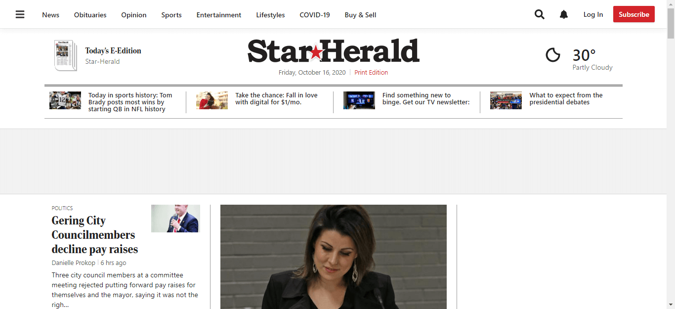 Nebraska Newspapers 10 Star Herald website