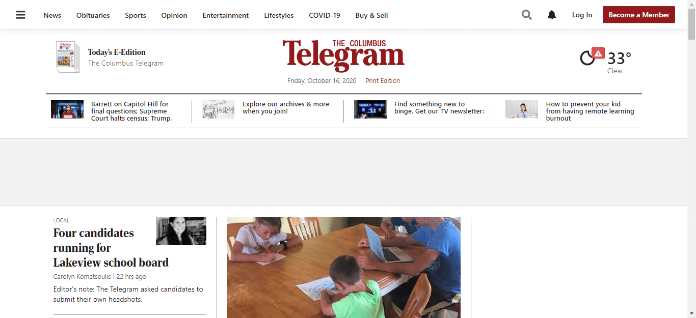 Nebraska Newspapers 11 Columbus Telegram website