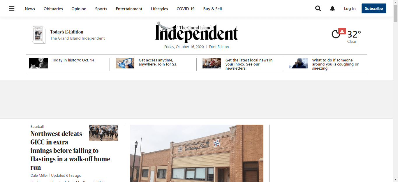 Nebraska Newspapers 12 Grand Island Independent website