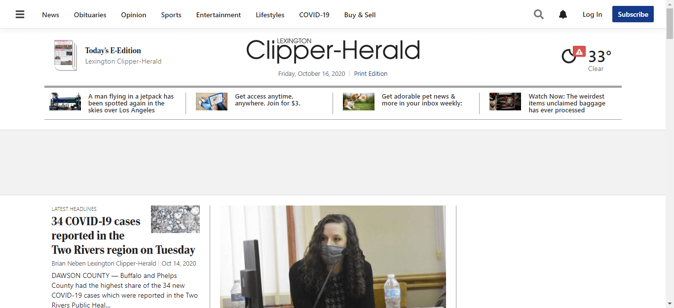 Nebraska Newspapers 15 Lexington Clipper Herald website