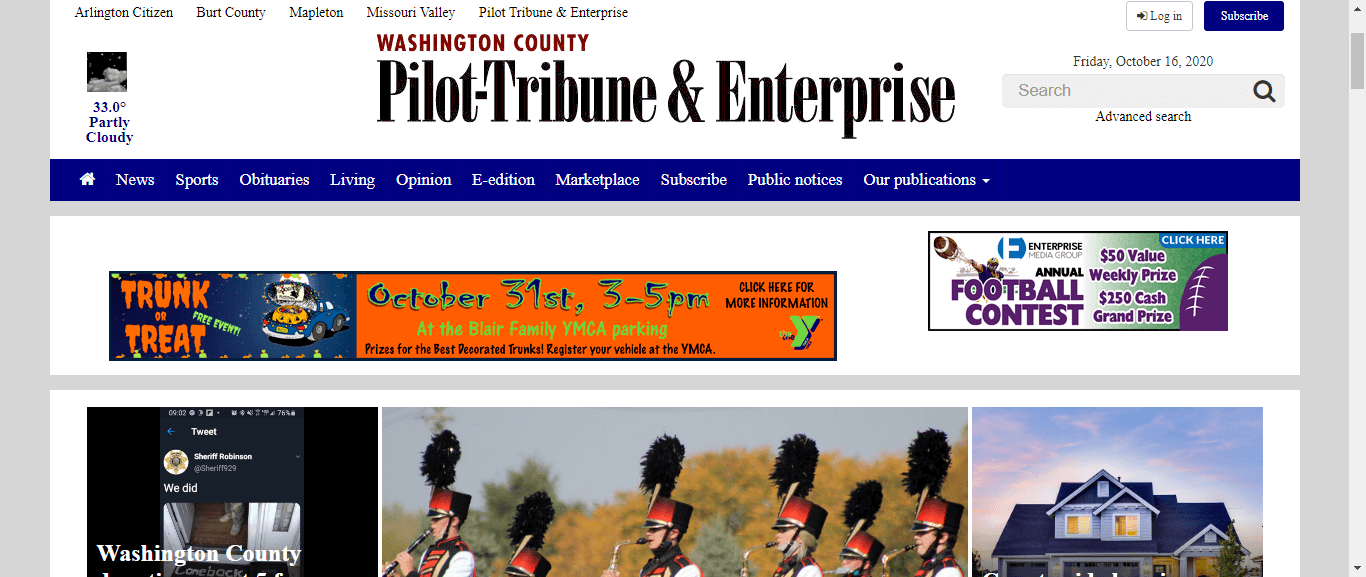 Nebraska Newspapers 19 Blair Enterprise and Pilot Tribune website