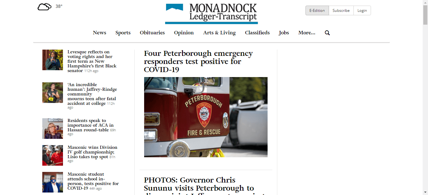 New Hampshire Newspaeprs 16 Monadnock Ledger Transcript website