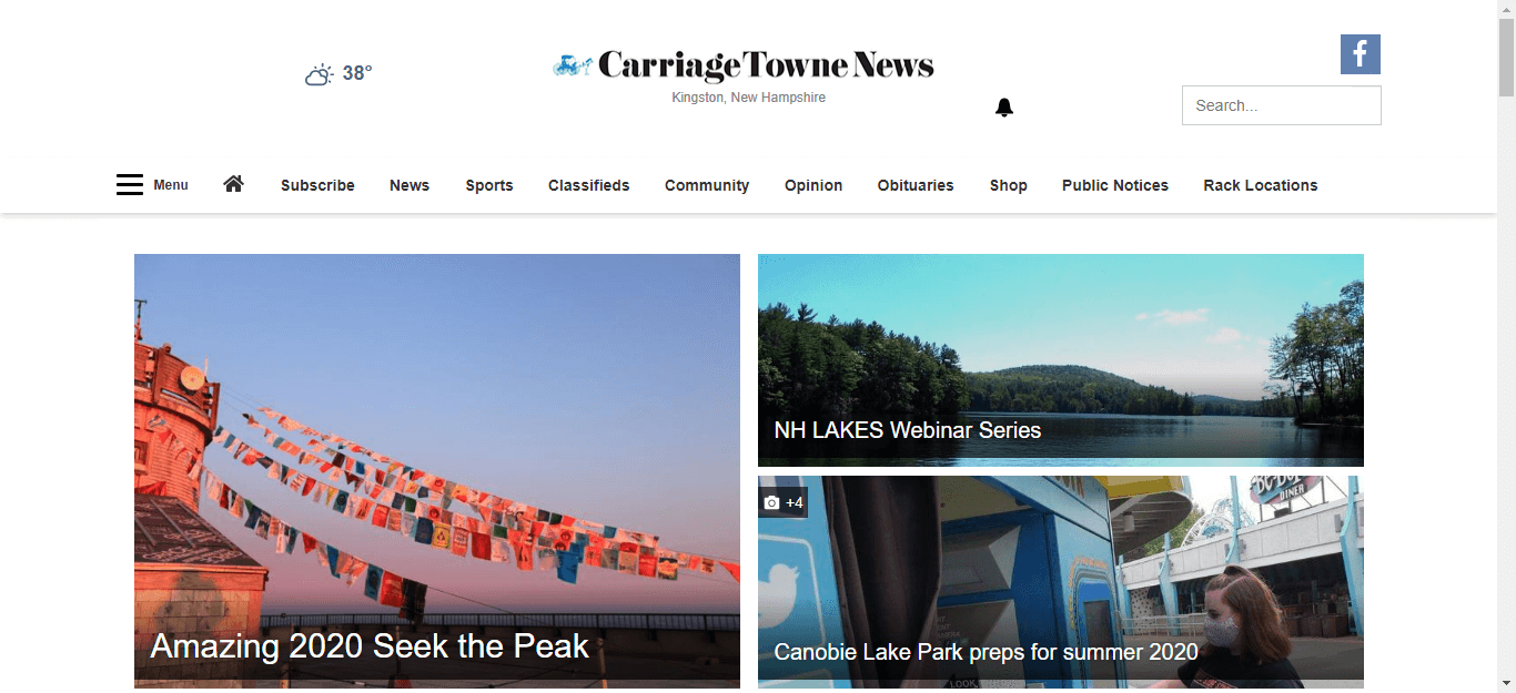 New Hampshire Newspaeprs 25 Kingston Carriage Towne News website