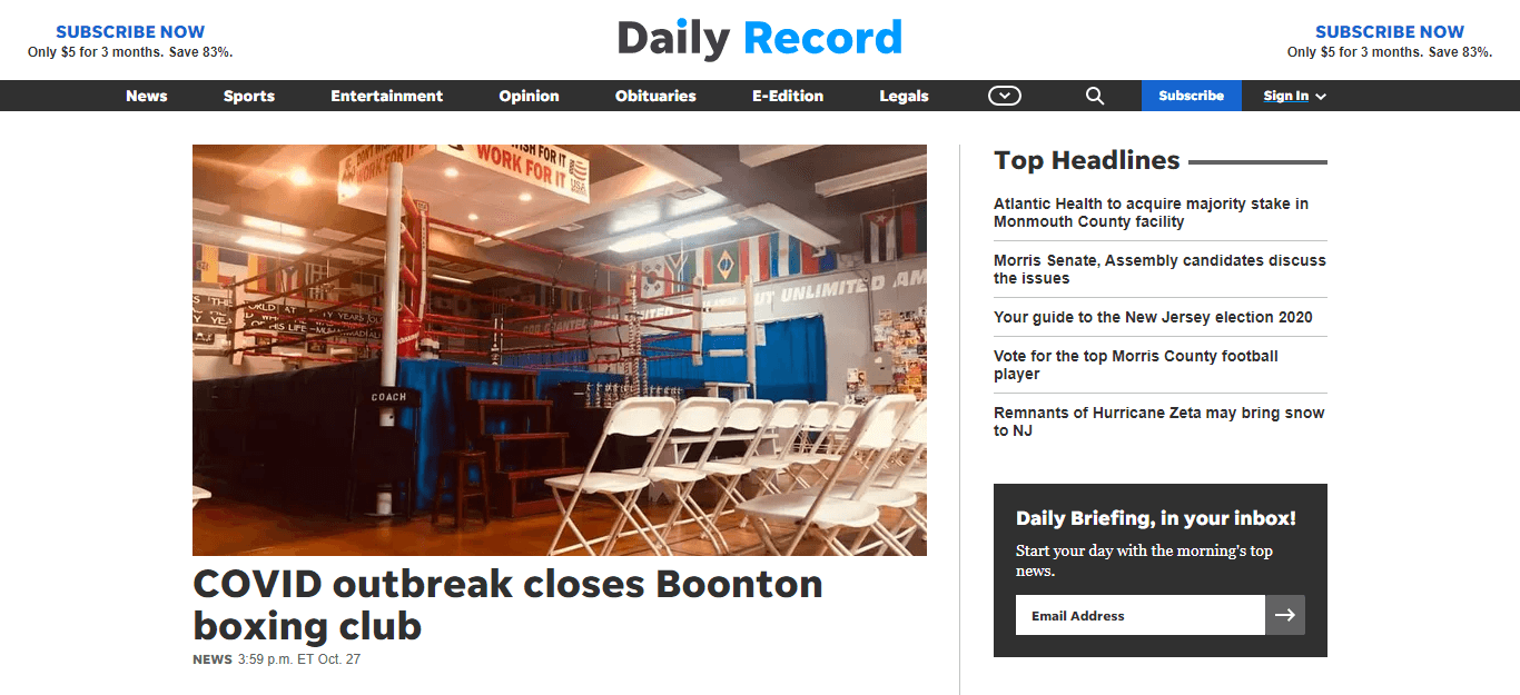 New Jersey newspapers 27 The Daily Record website