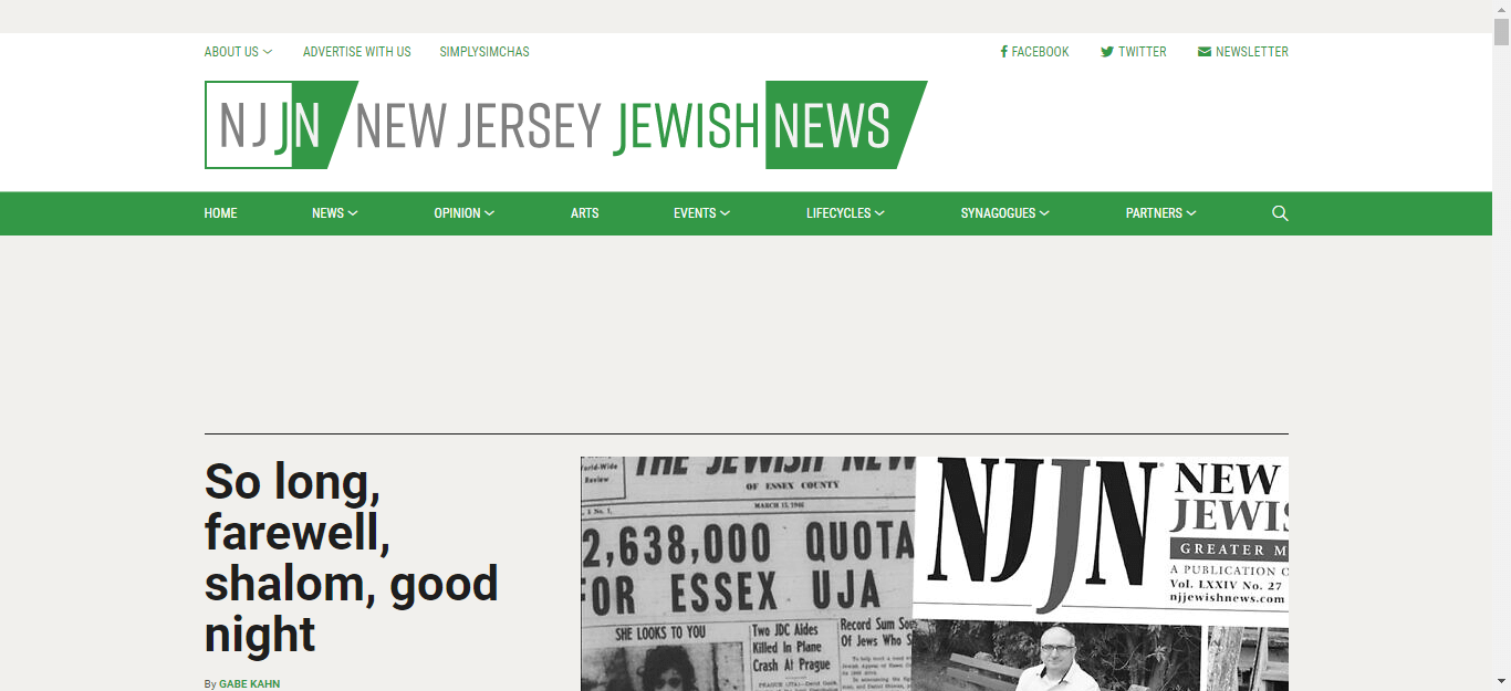 New Jersey newspapers 29 New Jersey Jewish News website
