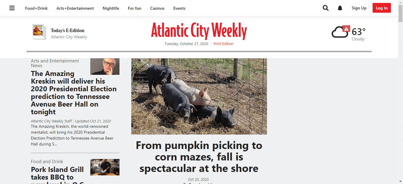 New Jersey newspapers 38 Atlantic City Weekly website