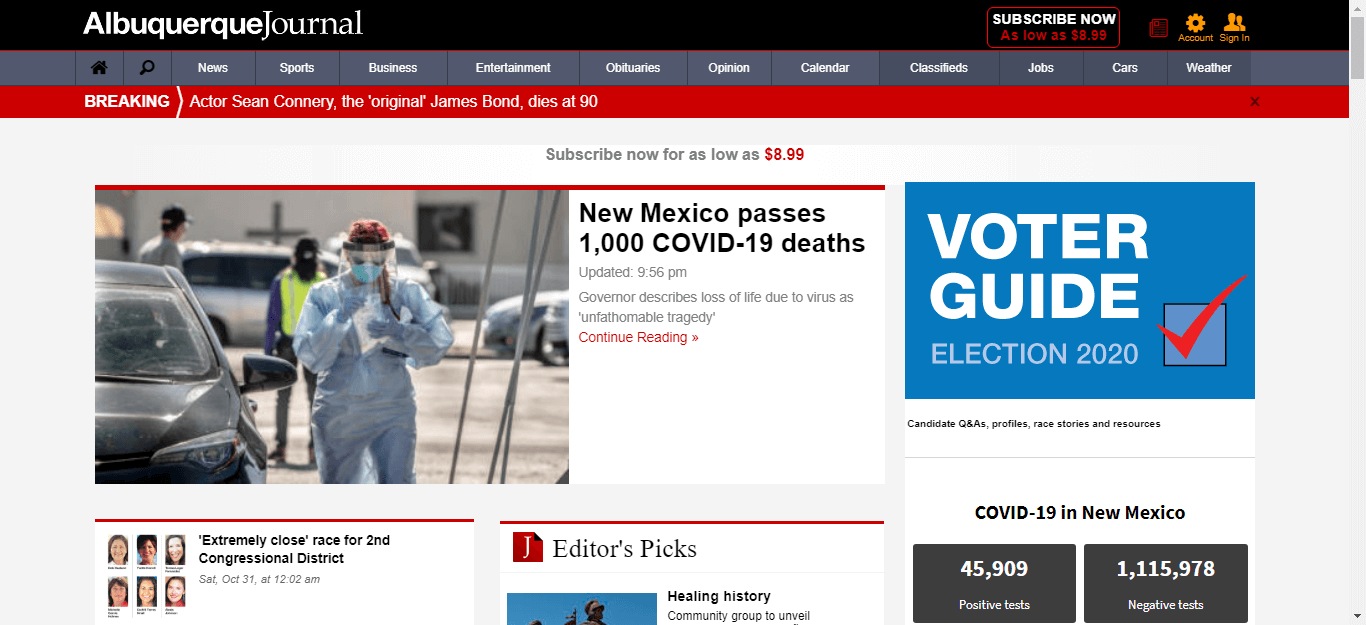 New Mexico Newspapers 01 Albuquerque Journal website