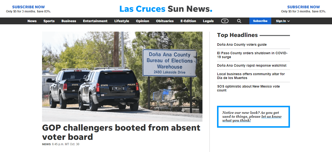 New Mexico Newspapers 05 Las Cruces Sun News website