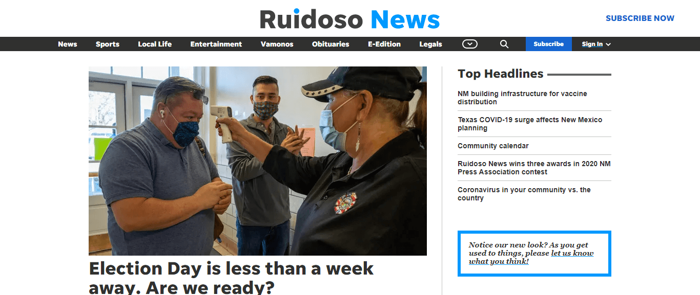 New Mexico Newspapers 12 Ruidoso News website