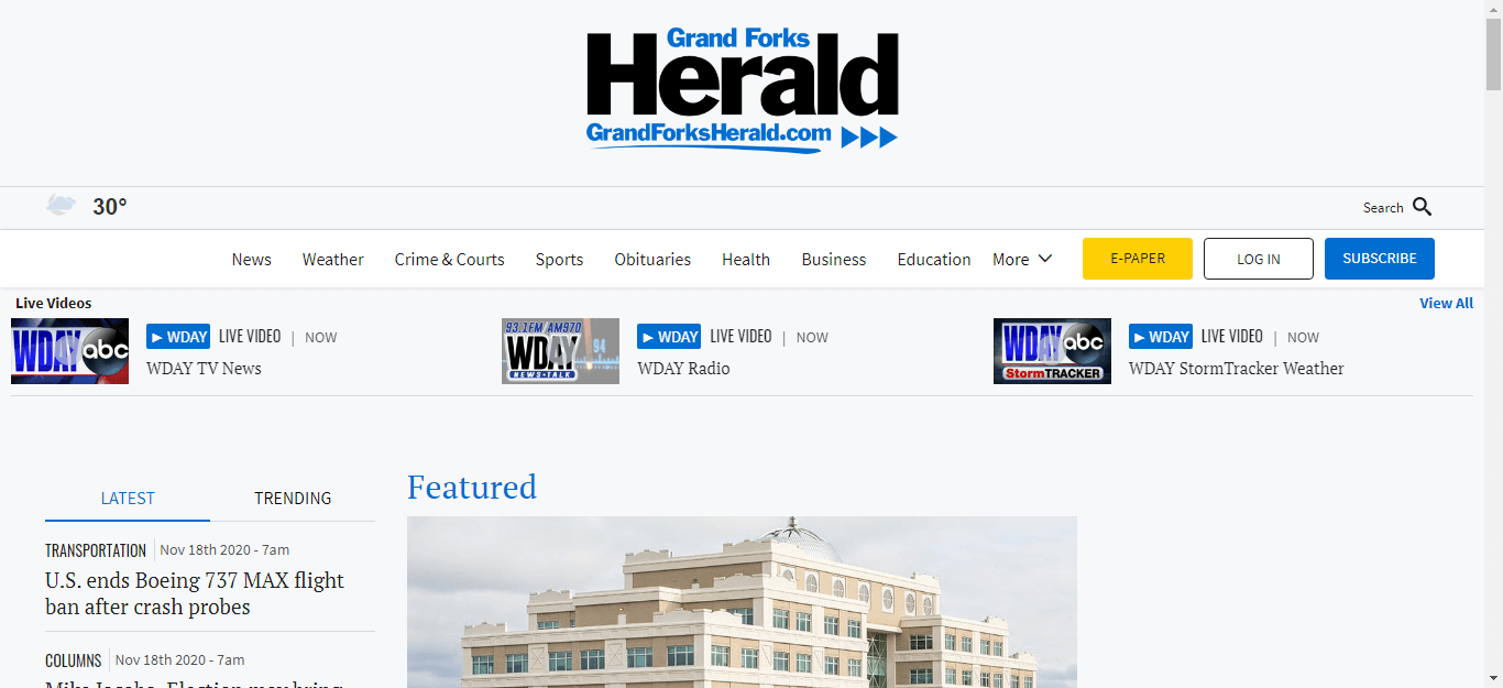North Dakotoa Newspapers 02 Grand Forks Herald website