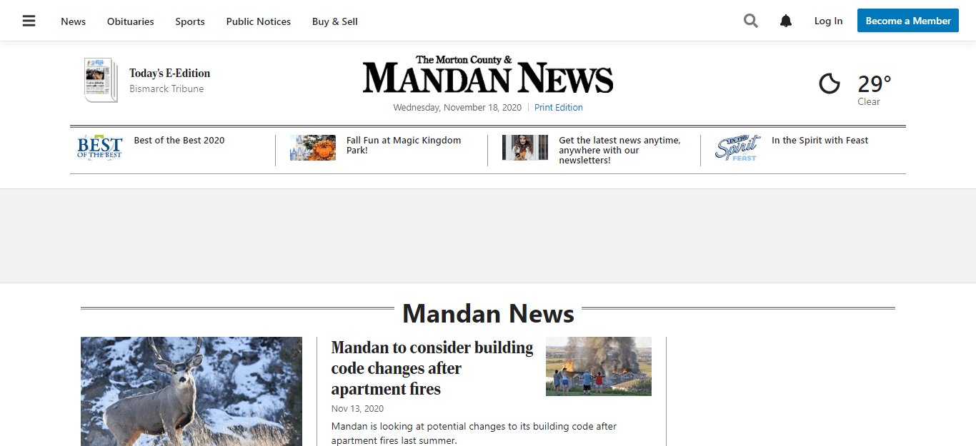 North Dakotoa Newspapers 04 The Morton County Mandan News website