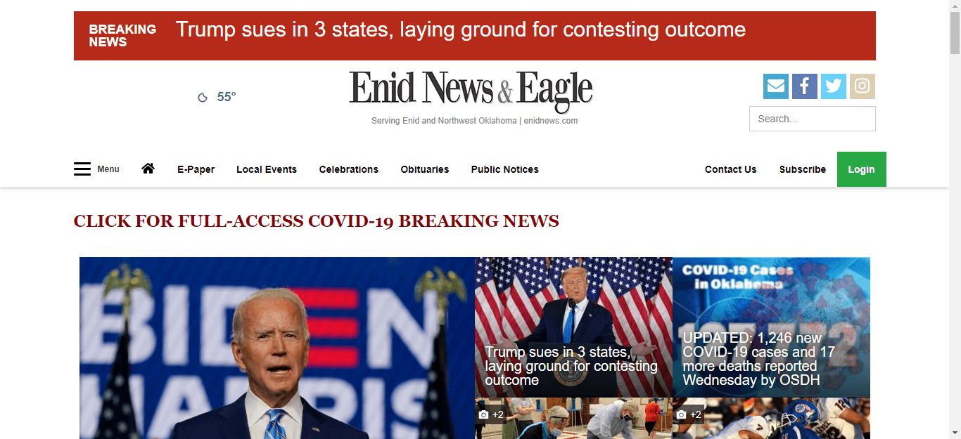 Oklahoma Newspapers 15 Enid News Eagle website