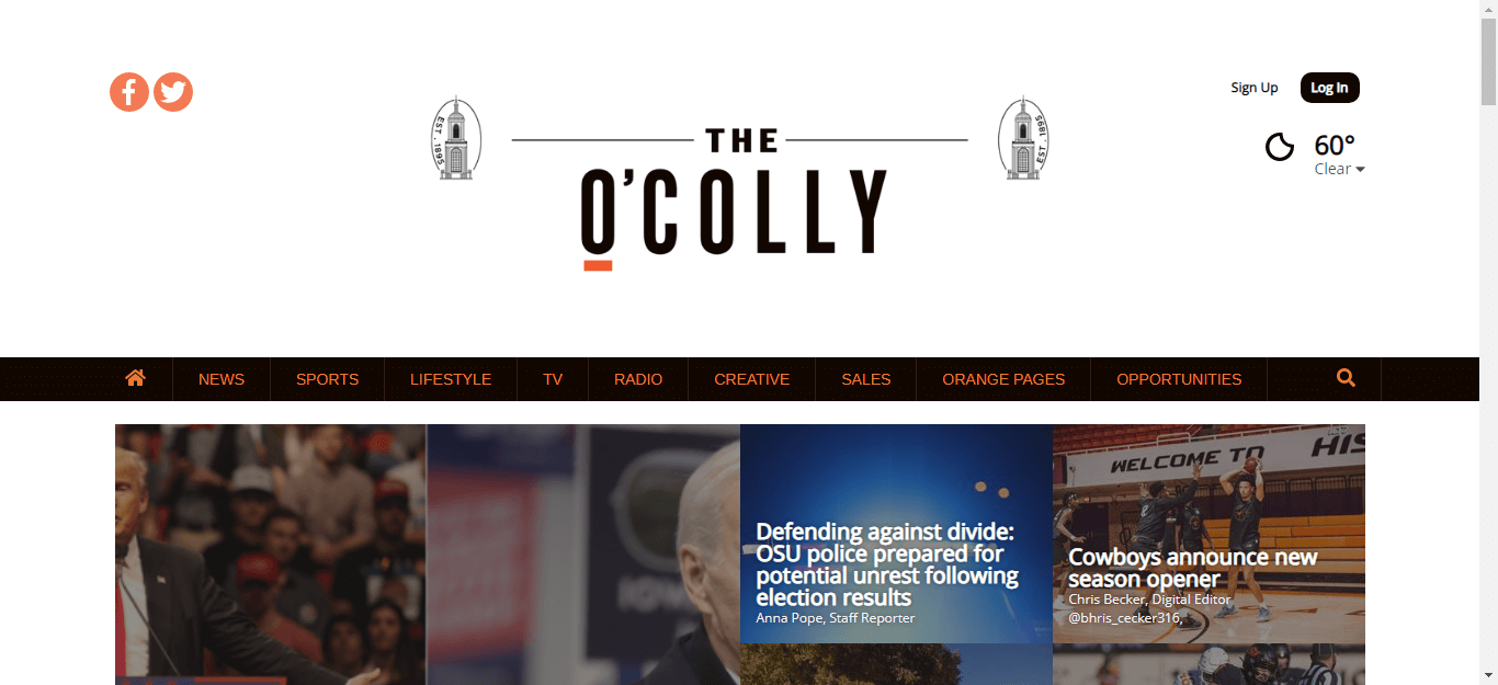 Oklahoma Newspapers 19 The OColly website
