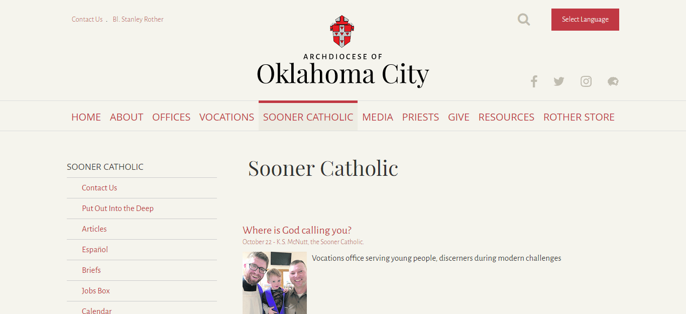 Oklahoma Newspapers 24 Sooner Catholic website