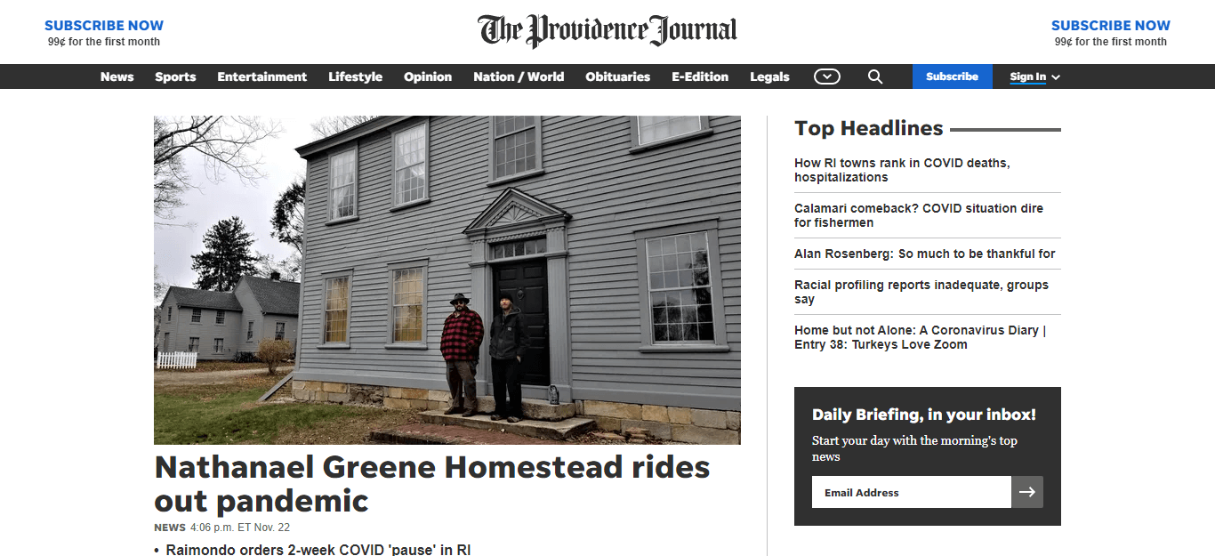 Rhode Isaland Newspapers 02 The Providence Journal website 2